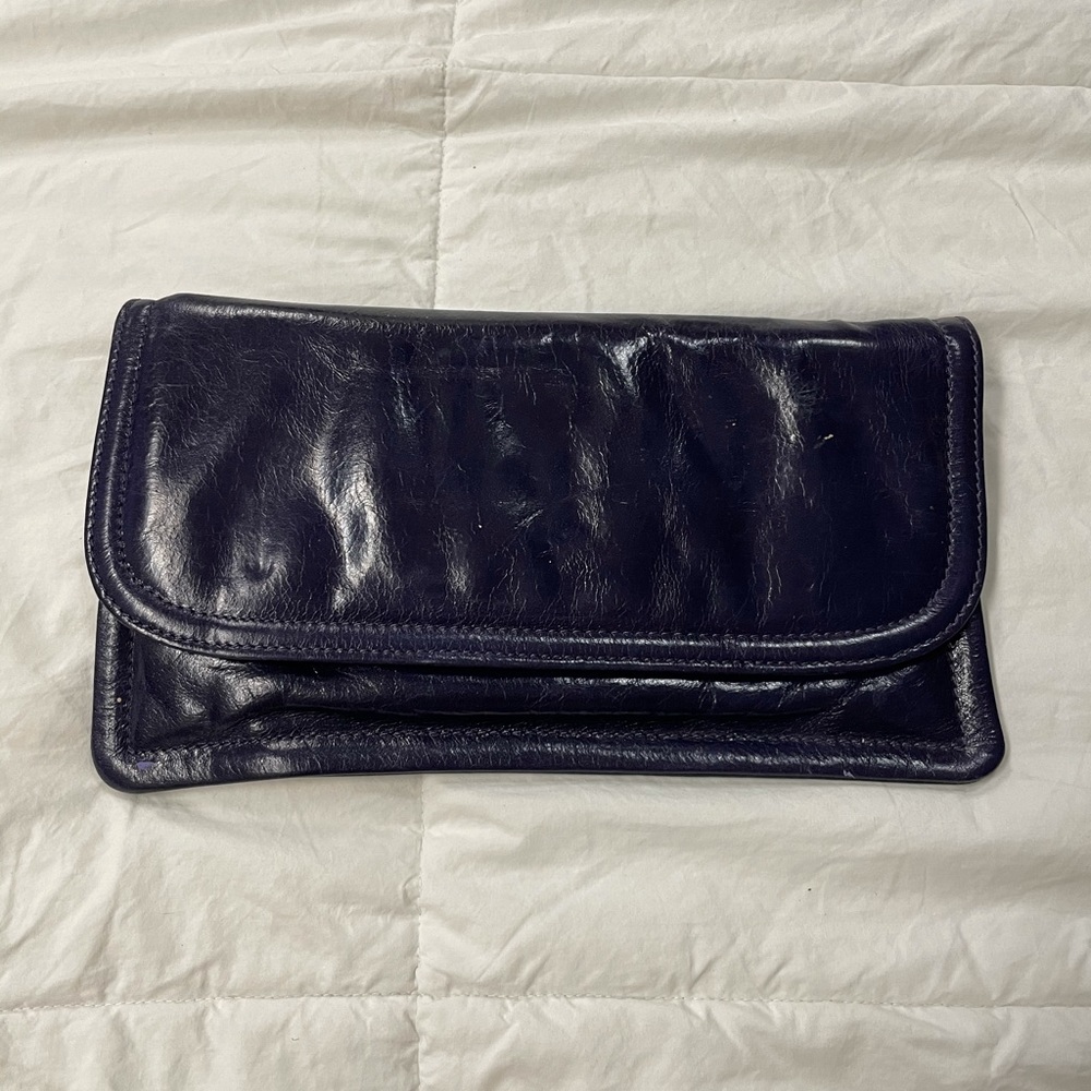 Latico leather blue clutch